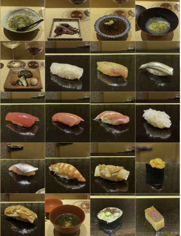 Full omakase course at JCMA Tokyo